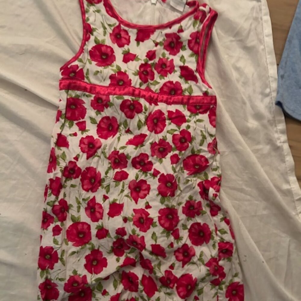 🍋‍🟩 size 4T 4 t girls girl dress four christmas pink  floral white  pretty